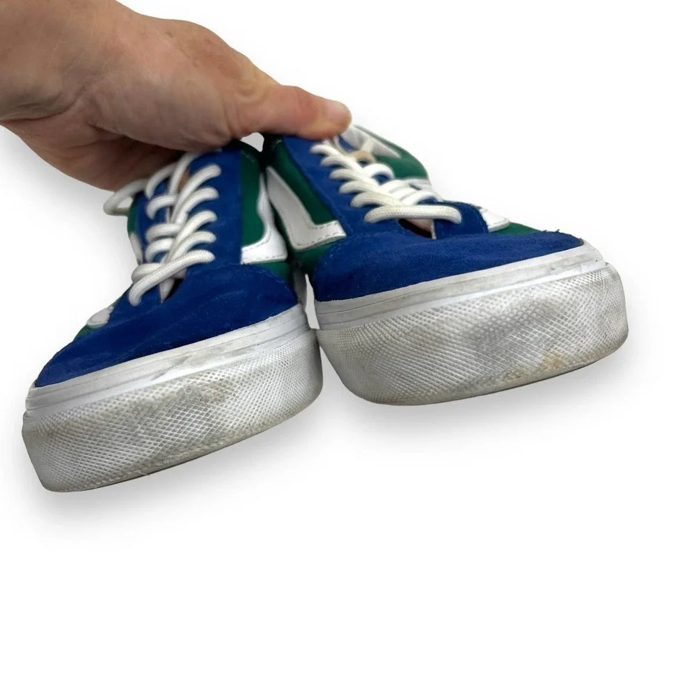 Vans Yacht Club Old Skool Suede Shoes Blue/Green/Yellow Colorblock 6.5